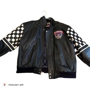 Vintage leather racing NASCAR jacket! One of a kind super unique! NEVER WORN